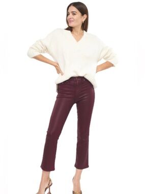 Pistola Lennon High Rise Crop Boot Coated Merlot Jeans Size 31 NWT